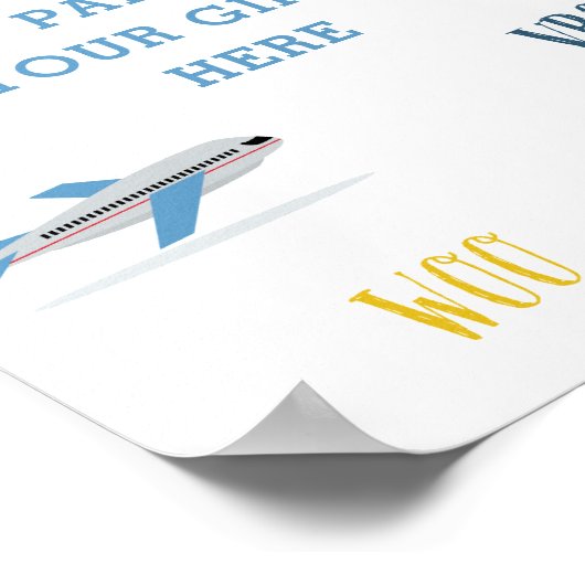 Piep Vroom woo Vliegtuig verjaardagsfeest Poster (Hoek)