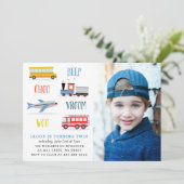 Piep Vroom woo Vliegtuig verjaardagsfeestfoto Kaart (Staand voorkant)