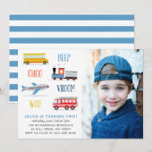 Piep Vroom woo Vliegtuig verjaardagsfeestfoto Kaart (Voorkant / Achterkant)