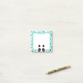 Piepblauw pandabeer post-it® notes (Op bureau)