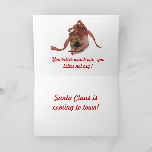 Piepen voor de kerstman feestdagen kaart (Binnen)