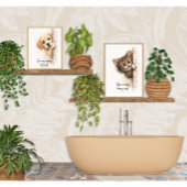 Piepend Kitty Muurkunst Grappige Badkamer Kat Prin Poster