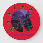 piepend stijlvol paard grote klok (Voorkant)