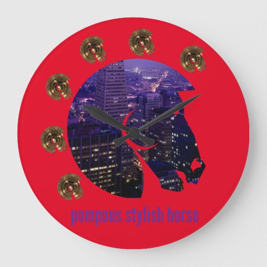 piepend stijlvol paard grote klok (Voorkant)