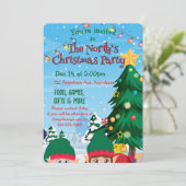 Piepende Kerstelfjes Kaart (Staand voorkant)