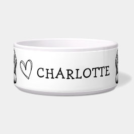 Piepende Labrador Aanpasbaar zwart-wit thema Voerbakje