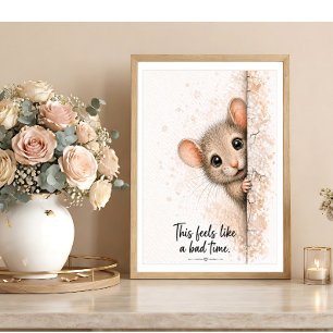 Piepende Muis Muur Kunst Humoristische Badkamer Ku Poster