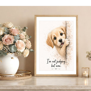 Piepende Puppy Muurkunst Grappige Hondenprint voor Poster