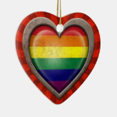 Piepende regenboogvlag met lichte stralen keramisch ornament (Rechts)