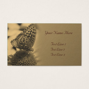 Piepende sepia Butterfly op Natuur van de ventilat Visitekaartjes