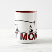 Piepende Zwarte Kat Moeder Minimalistische Koffie Mok (Midden)