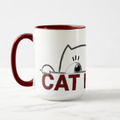 Piepende Zwarte Kat Moeder Minimalistische Koffie Mok (Links)
