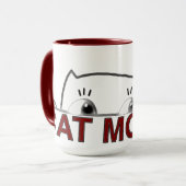 Piepende Zwarte Kat Moeder Minimalistische Koffie Mok (Voorkant links)