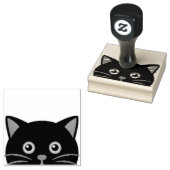 PIEPENDE ZWARTE KAT RUBBER STEMPEL (Gestempeld)