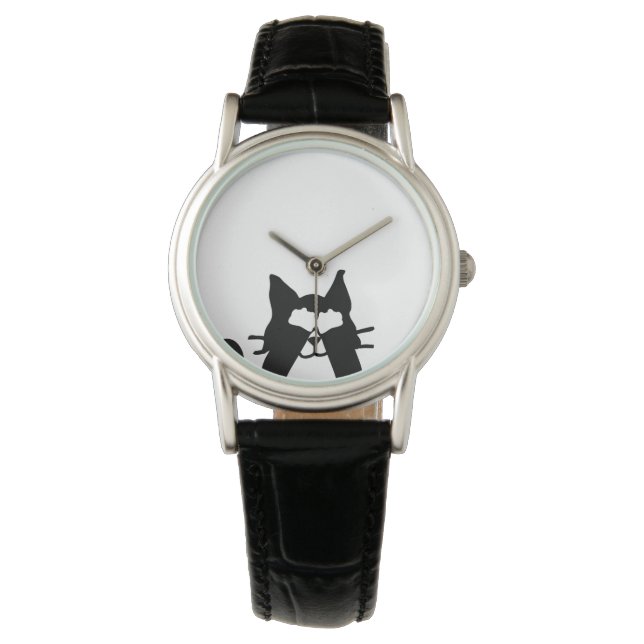 Piepkat Kitty Kat Die Ogen Bedekt Horloge (Voorkant)