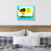 piepklein huis zigeunercaravan blauw Thunder_Cove Canvas Afdruk (Insitu (Slaapkamer))