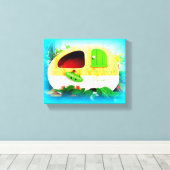 piepklein huis zigeunercaravan blauw Thunder_Cove Canvas Afdruk (Insitu (Houten vloer))