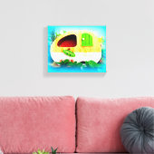 piepklein huis zigeunercaravan blauw Thunder_Cove Canvas Afdruk (Insitu (Woonkamer))