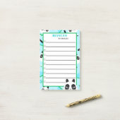 Piepkuiken Blauwe Panda Beer Post-it® Notes (Op bureau)