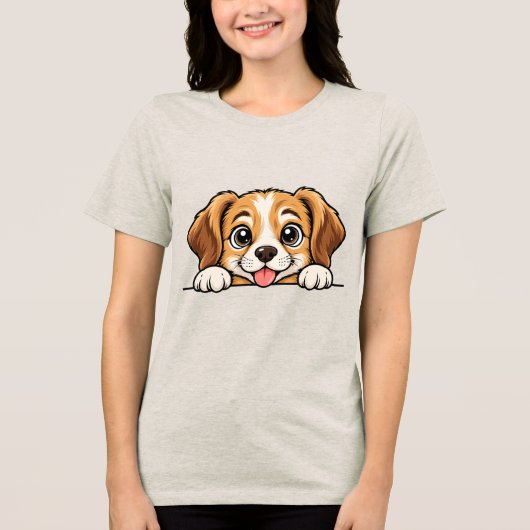 Piepkuiken Hond Tri-Blend Shirt (Voorkant)
