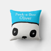 Piepkuiken Panda Persoonlijke Naam Blauw Kussen (Achterkant)