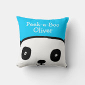 Piepkuiken Panda Persoonlijke Naam Blauw Kussen (Voorkant)