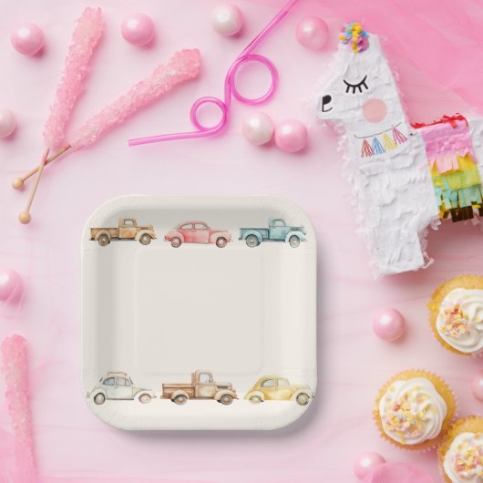 Piepppieptoon Vintage Auto Truck Bord (Feest)