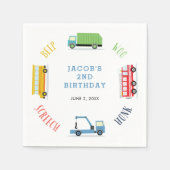 Piepschreeuw woo Blauw verjaardagsfeestje Servet (Voorkant)