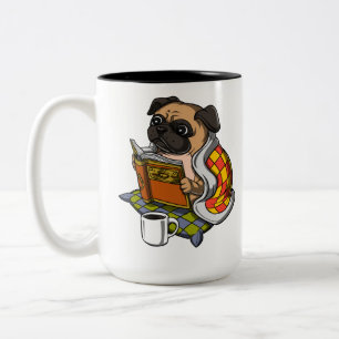 Piepspet voor boekenlezing Lover Dog Cute Pet Tweekleurige Koffiemok