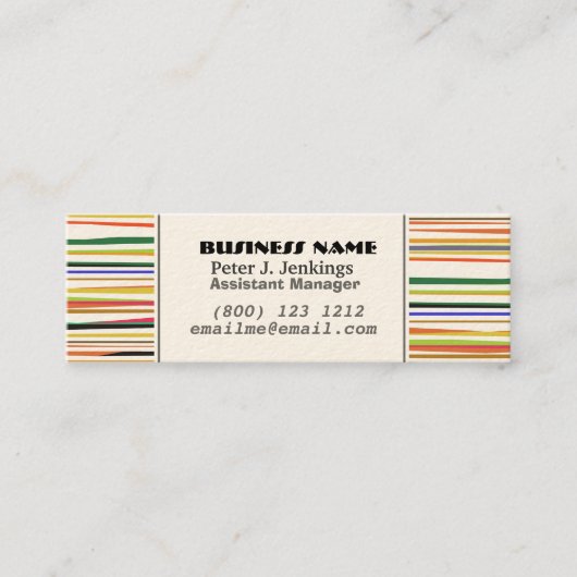 Piepsplaten voor fijne kleuren - Eenvoudig patroon Mini Visitekaartje (Voorkant)