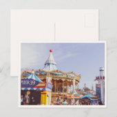 Pier 39 Fisherman's Wharf Carousel Downtown View Briefkaart (Voorkant / Achterkant)
