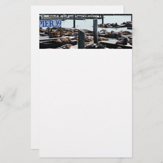 Pier 39 Zee leeuwen Briefpapier (Voorkant / Achterkant)