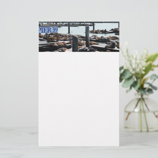 Pier 39 Zee leeuwen Briefpapier (Staand voorkant)