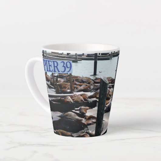 Pier 39 Zee leeuwen Latte Mok (Linkerhoek)