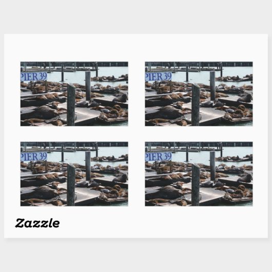 Pier 39 Zee leeuwen Rechthoekige Sticker (Vel)