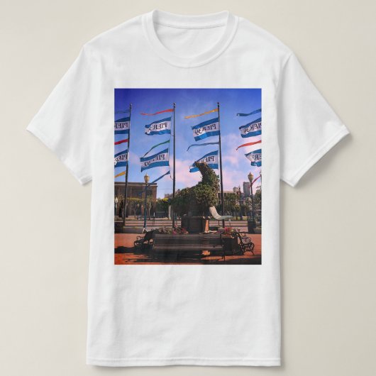 Pier 39 Zee Lion Statue #1-2 T-shirt (Design voorkant)