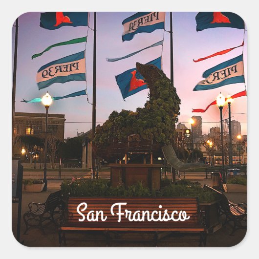 Pier 39 Zee Lion Statue #4 Sticker (Voorkant)