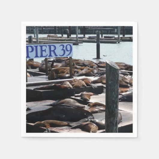 Pier 39 Zeeleeuwen Servetten (Voorkant)