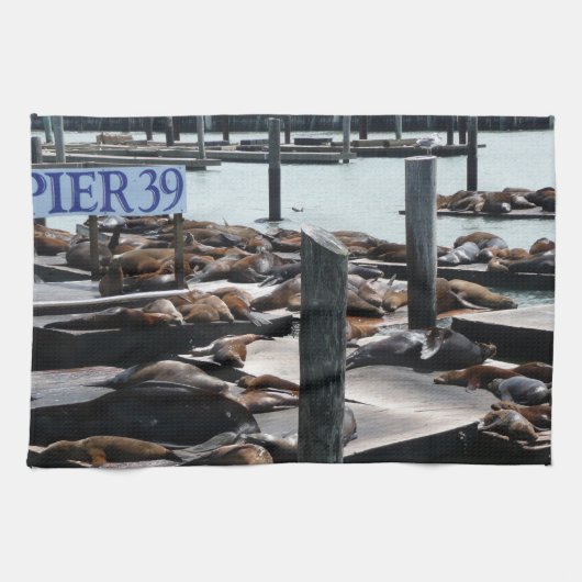Pier 39 Zeeleeuwen Theedoek (Horizontaal)