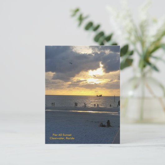 Pier 60 op zonsondergang briefkaart (Staand voorkant)