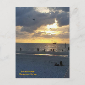 Pier 60 op zonsondergang briefkaart