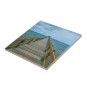 Pier aan de kust van Koral, Fiji Tegeltje (Zijkant)