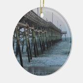 Pier and Waves - Oak Island, North Carolina Keramisch Ornament (Links)