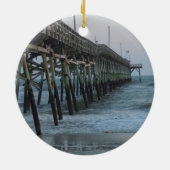 Pier and Waves - Oak Island, North Carolina Keramisch Ornament (Achterkant)