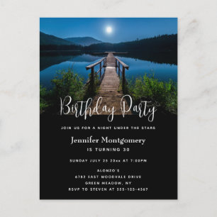 Pier bij nacht met de Volledige Uitnodiging van de