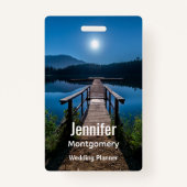 Pier bij nacht onder een volle maan badge (Achterkant)