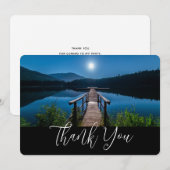 Pier bij nacht onder een volle maan bedankkaart (Voorkant / Achterkant)