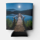 Pier bij nacht onder een volle maan blikjeskoeler (Voorkant)