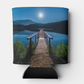 Pier bij nacht onder een volle maan blikjeskoeler (Achterkant)