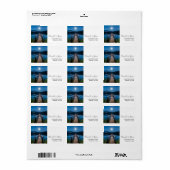 Pier bij nacht onder een volle maan etiket (Full Sheet)